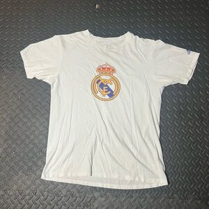 Adidas White T-Shirt with Gold and Blue Logo